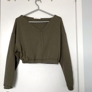 Oak + Fort cropped sweater Sz s